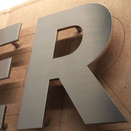 Aluminium Letters Brushed Finished