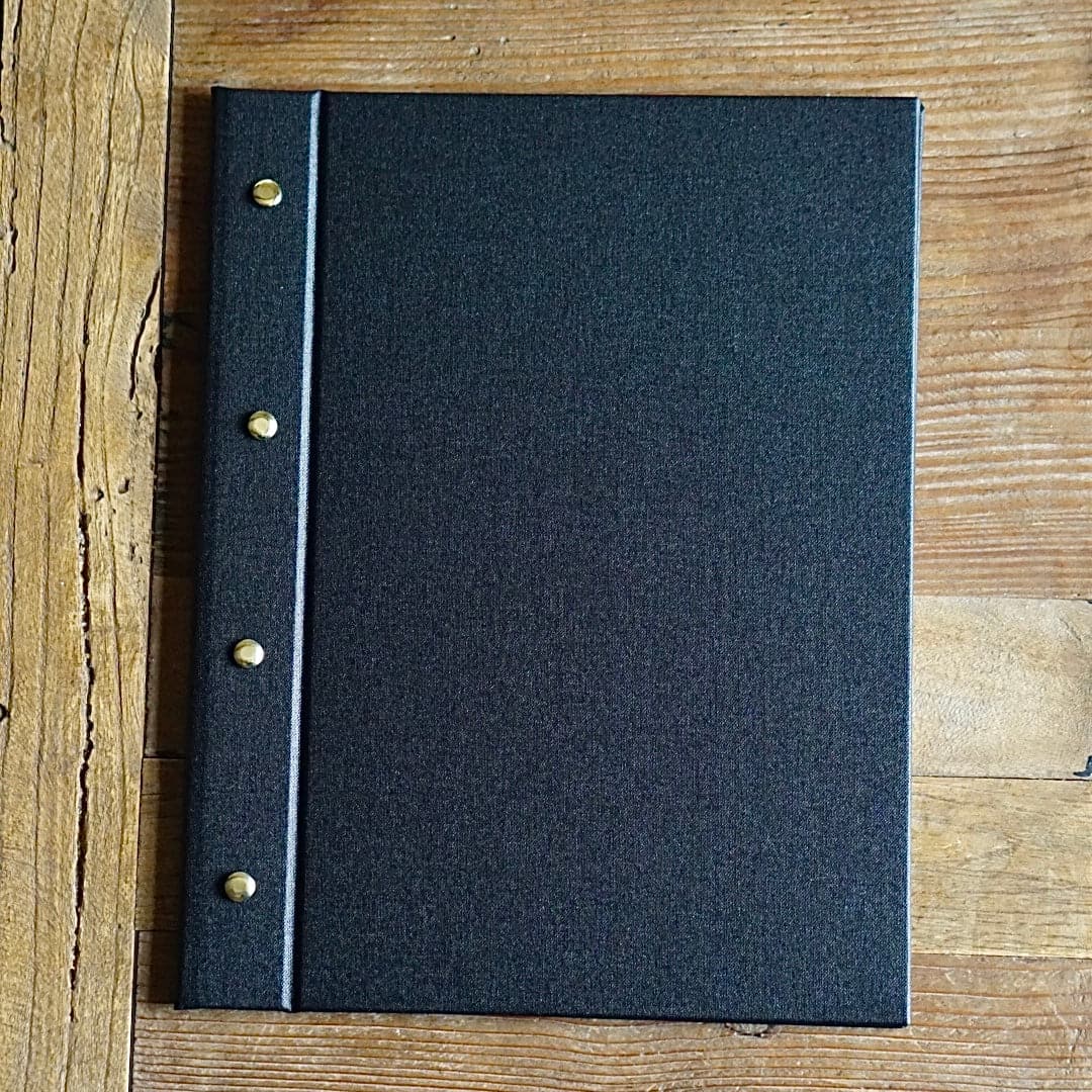 Black A4 Buckram Menu Cover - off the shelf