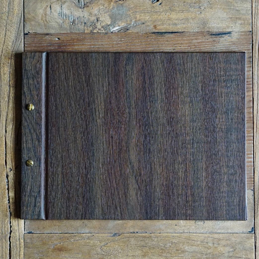 Dark Oak Wood Effect A4 Landscape Menu Cover - off the shelf