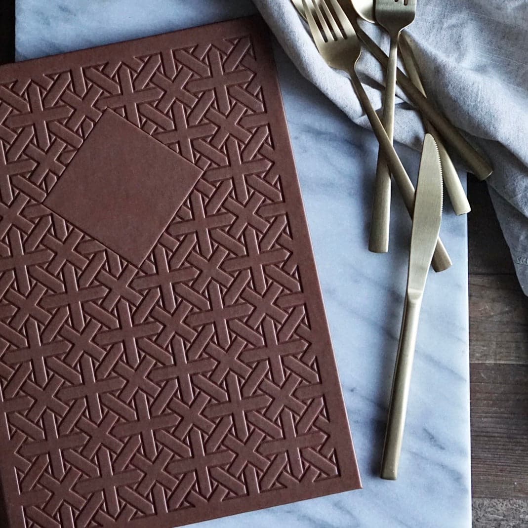 Laxey Menu Covers Brown - stock off the shelf
