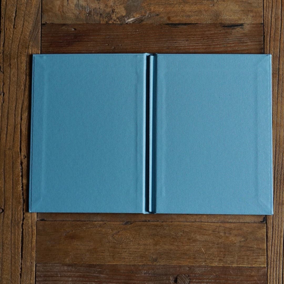 Powder Blue Buckram A5 Menu Cover - off the shelf