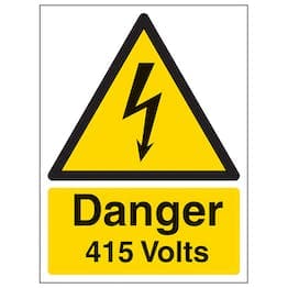 Danger 415 Volts Warning Sign