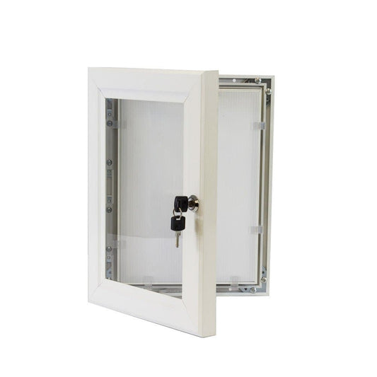 45mm White Lockable Poster Case - bhma
