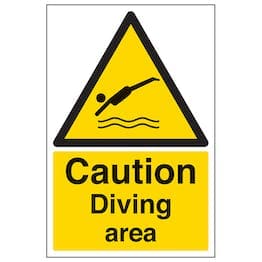 Caution Diving Area Sign