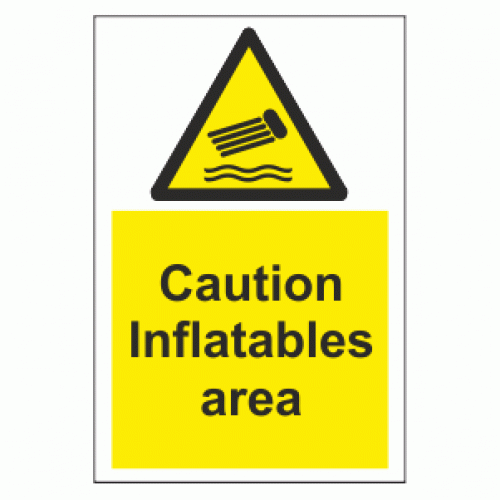 Caution Inflatables Area Sign