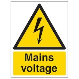Danger Mains Voltage Warning Sign