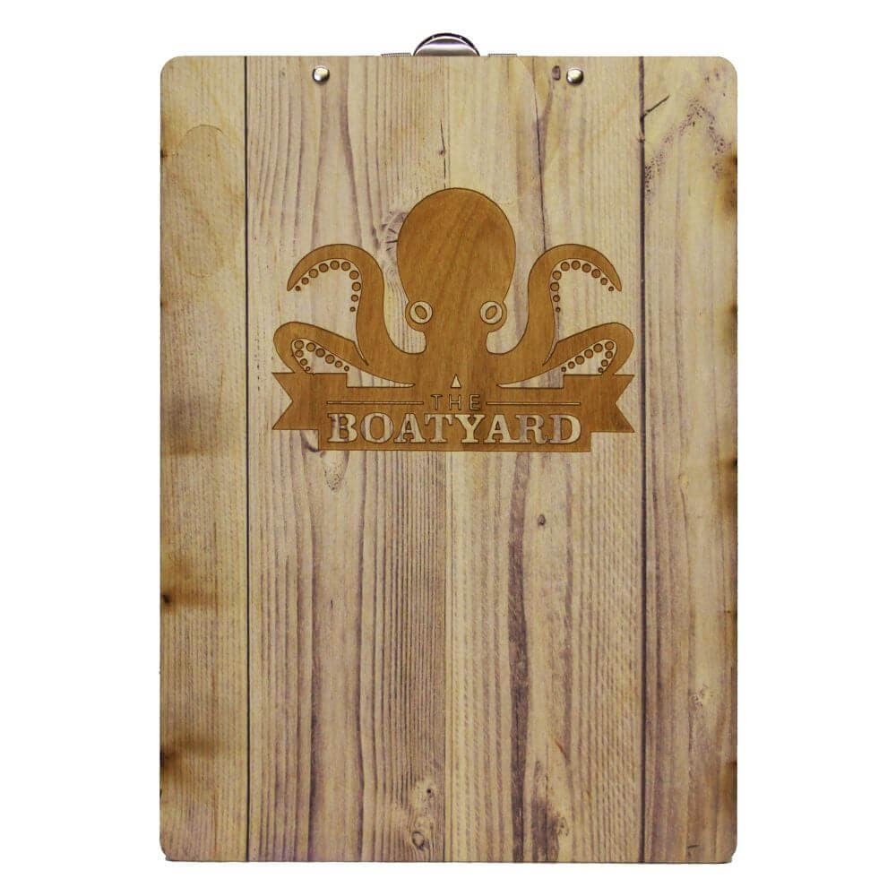 Wooden Rustic Menu Board With Clip