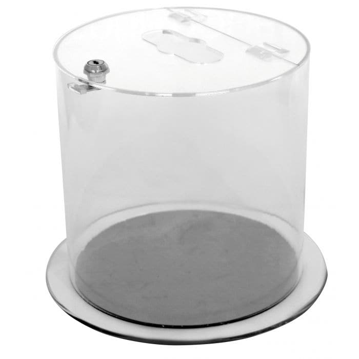 Clear Acrylic lockable recycling tube bin - bhma