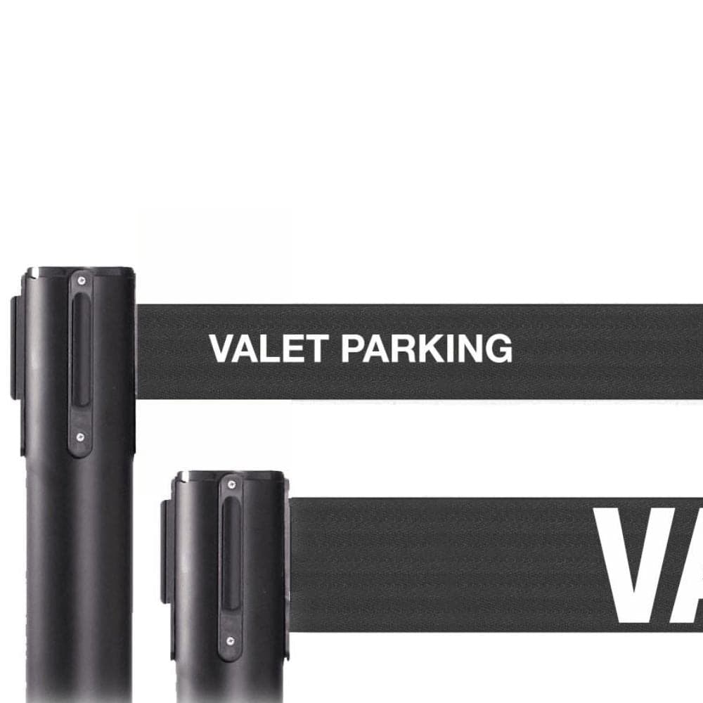 Custom Printed Retractable Belt Barriers - Black Post - bhma