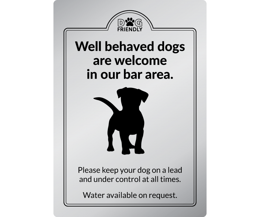 Dogs are welcome in our bar area - Exterior Sign - bhma