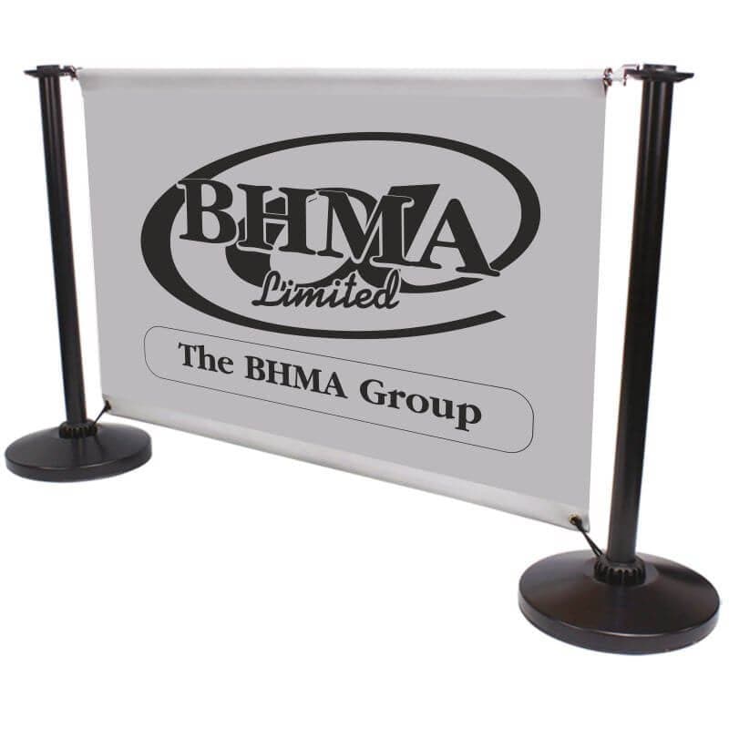 Eco Satin Black Cafe Barrier 1200mm Wide - bhma