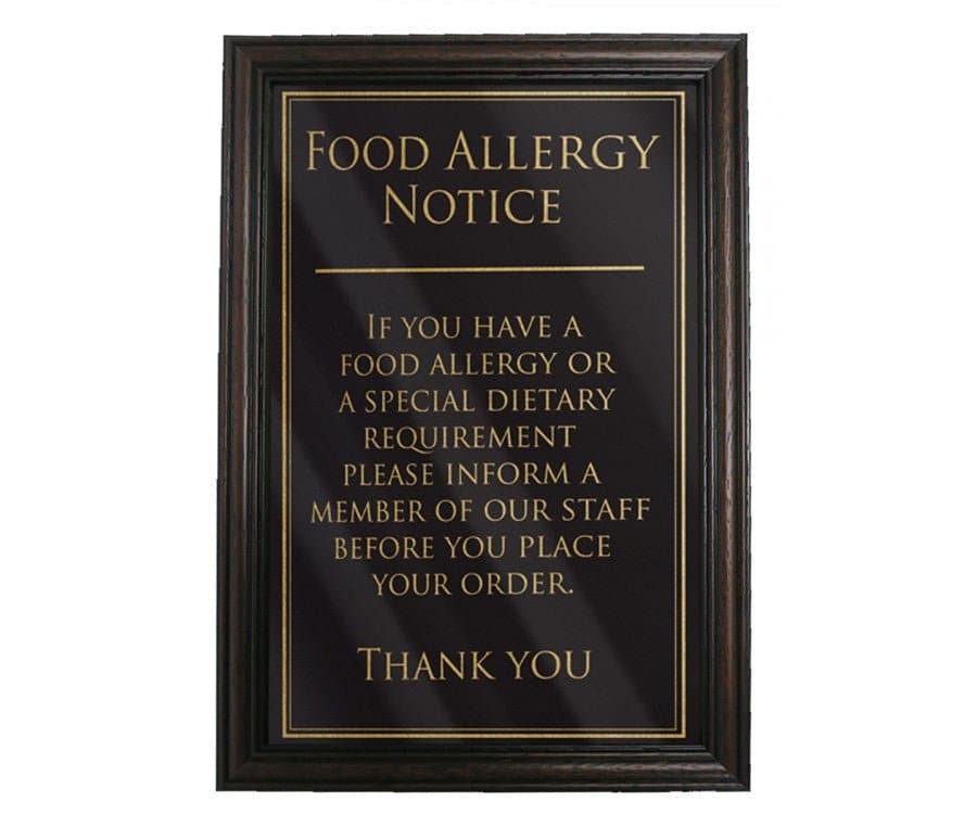 Food Allergy Notice Sign - bhma
