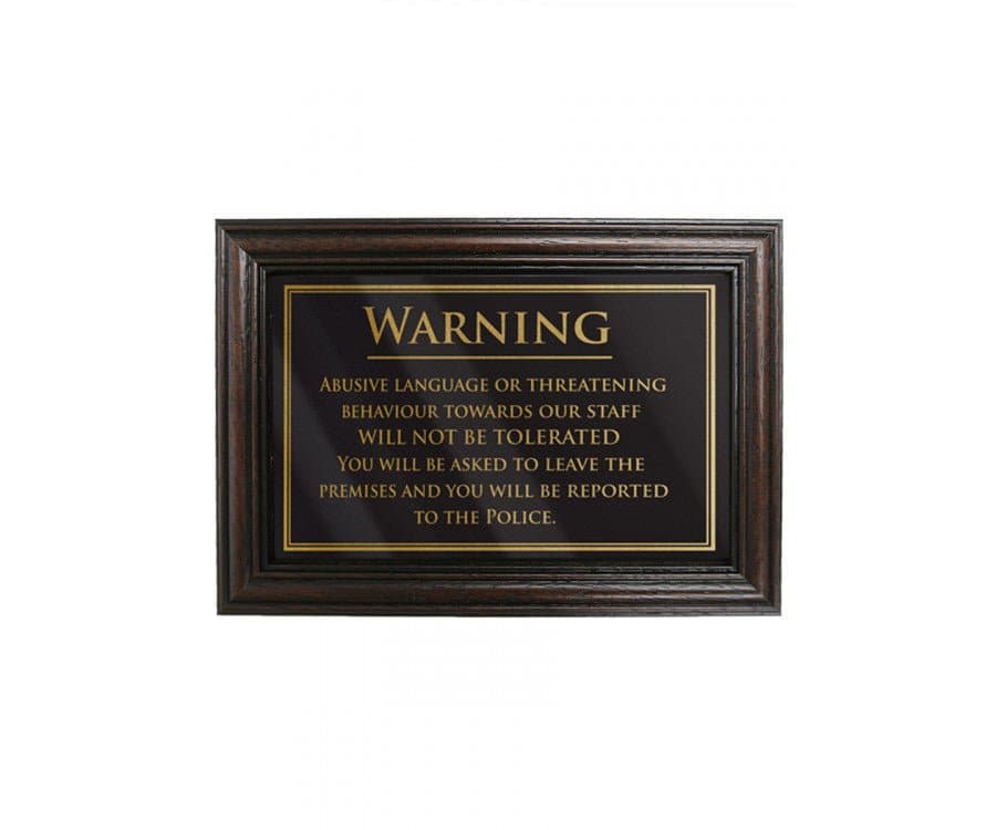 Foul & Abusive Language Bar Notice - bhma