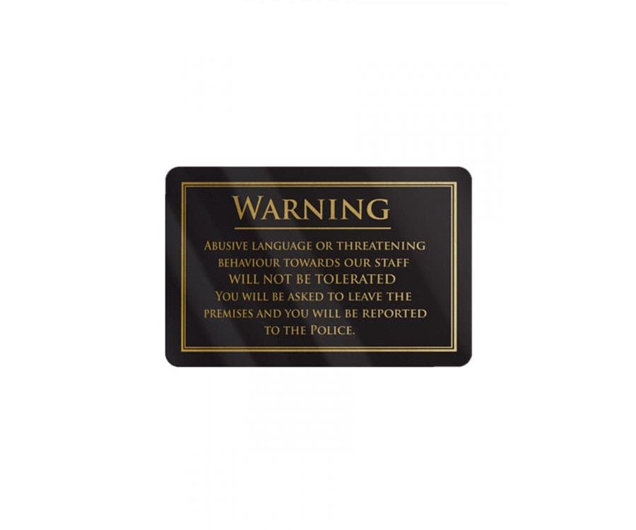 Foul & Abusive Language Bar Notice - bhma