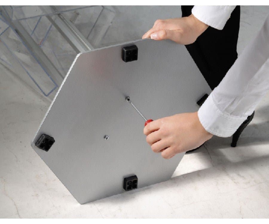 Hexagonal Brochure Island Stand - bhma