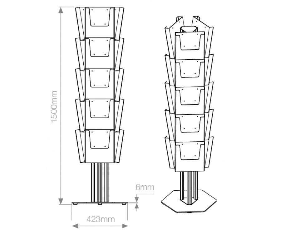 Hexagonal Brochure Island Stand - bhma