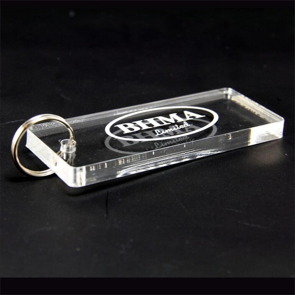 Key Fobs - Engraved Acrylic - Chunky 8mm Thick - bhma