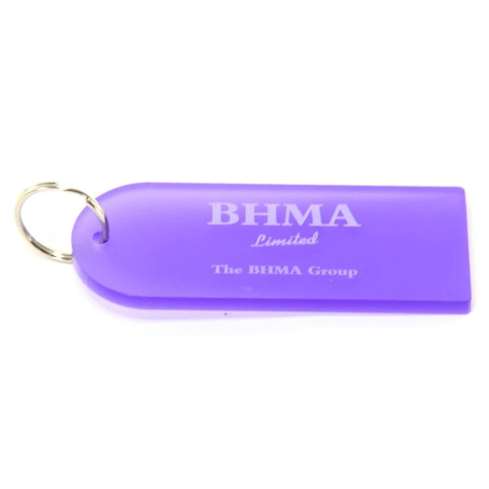 Key Fobs - Engraved Acrylic - Frosted - bhma