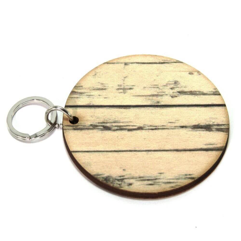 Key Fobs - Printed Wood Finish - Circle Shape - bhma