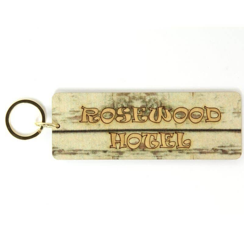 Key Fobs - Printed Wooden Finish - Rectangle Shape - bhma