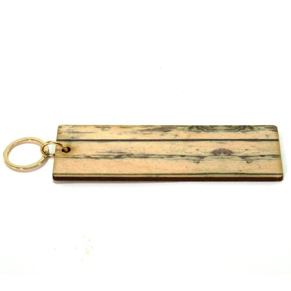 Key Fobs - Printed Wooden Finish - Rectangle Shape - bhma