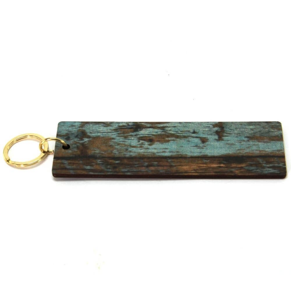 Key Fobs - Printed Wooden Finish - Rectangle Shape - bhma