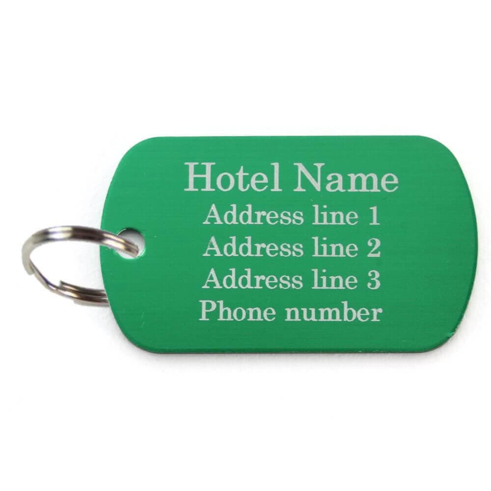 Key Tag - Engraved Metal - Rectangle Shape - bhma