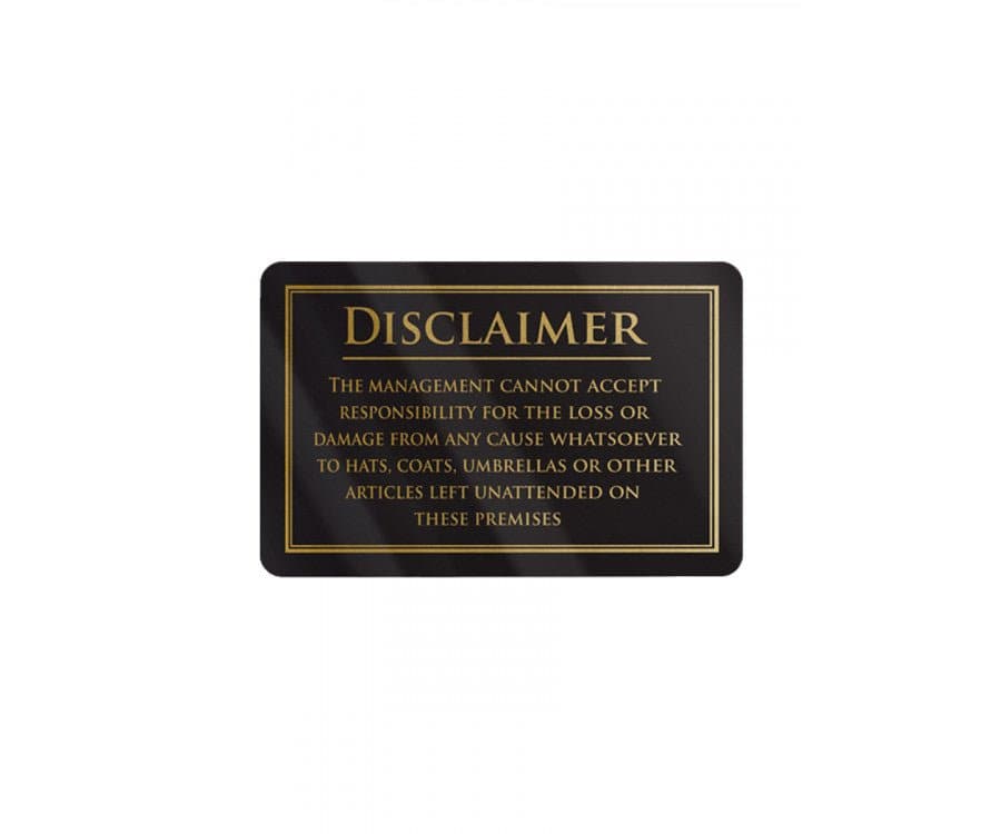 Management Disclaimer Sign - bhma