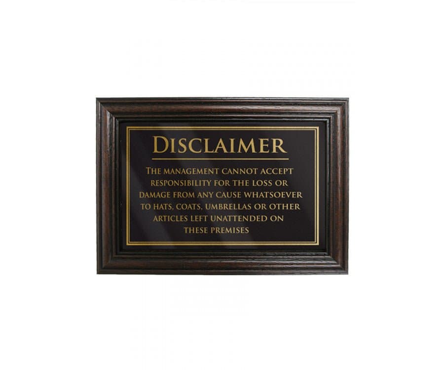 Management Disclaimer Sign - bhma
