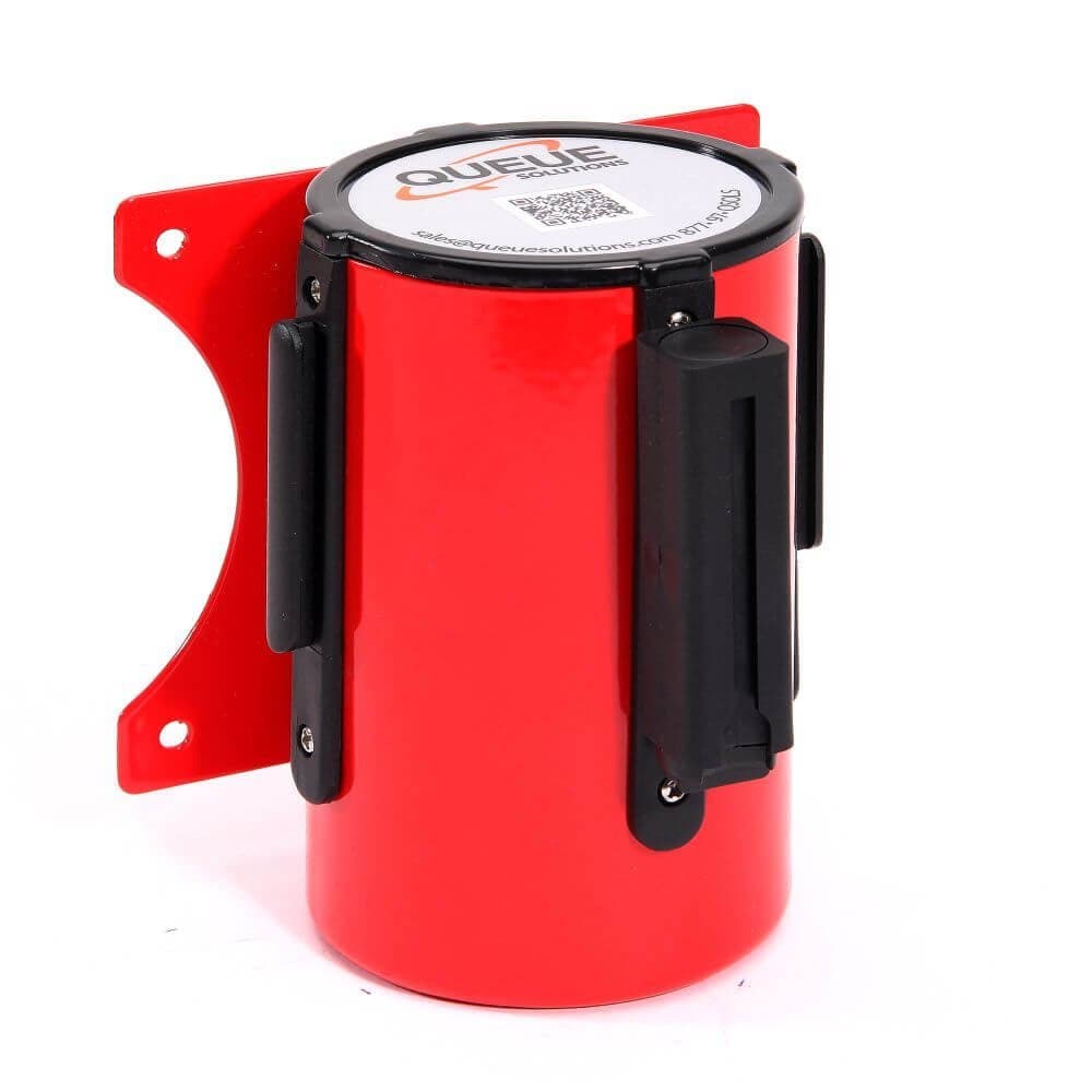 Red WallMaster Wall Mounted Retracting Barrier - bhma