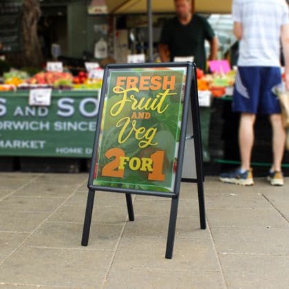 Snap Frame A-board Pavement Sign - Black - bhma