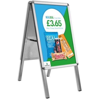 Snap Frame A-board Pavement Sign - Silver Aluminium (light) - bhma