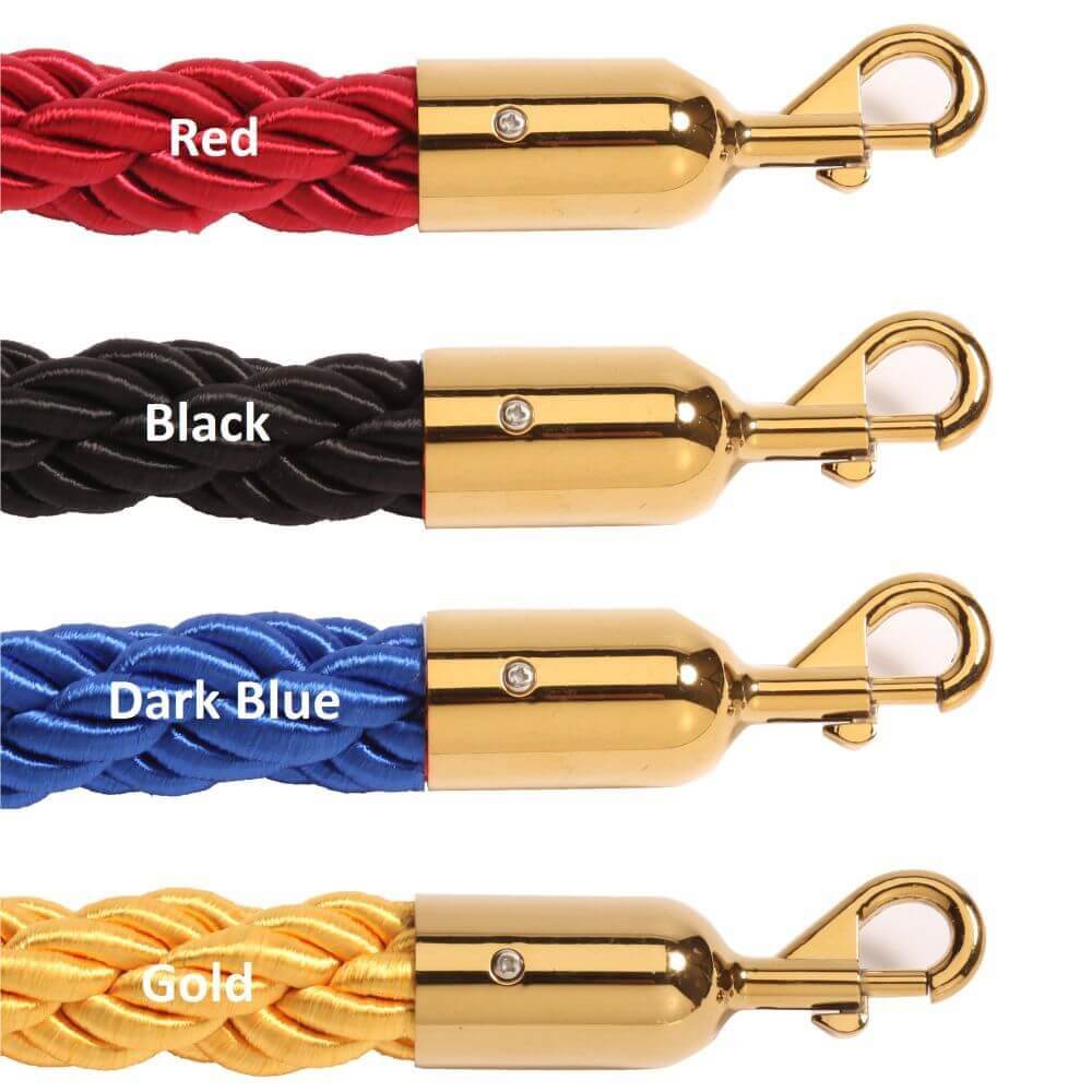 Twisted Barrier Ropes with Gold Ends - bhma
