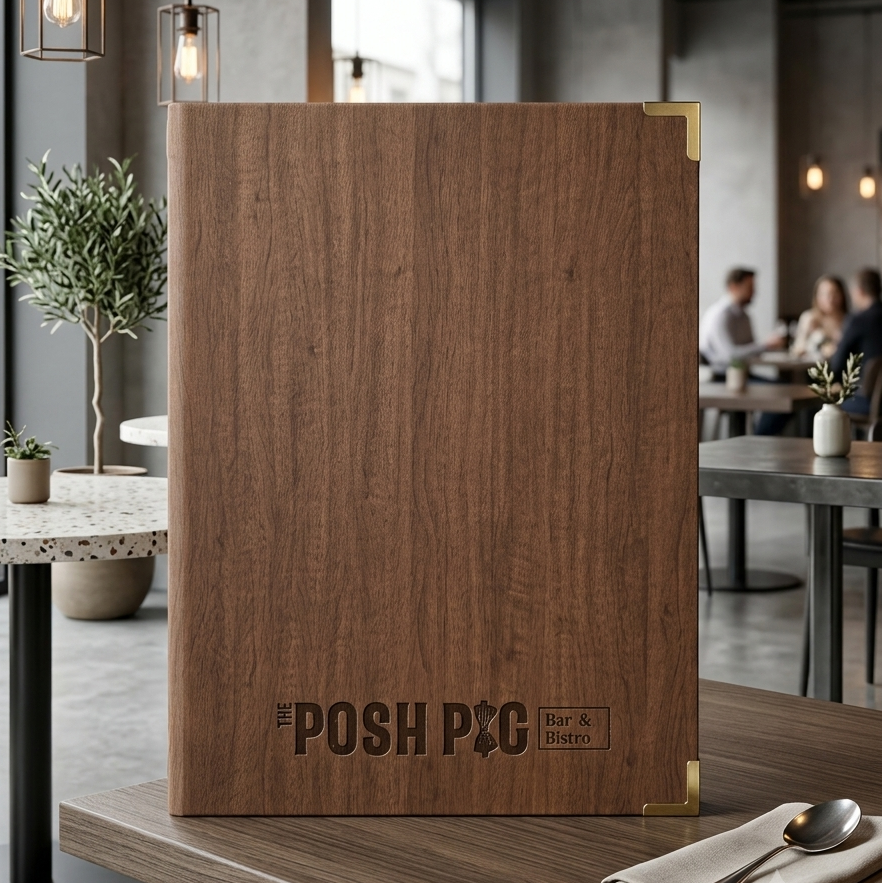 Wood Grain Acero Menu Cover
