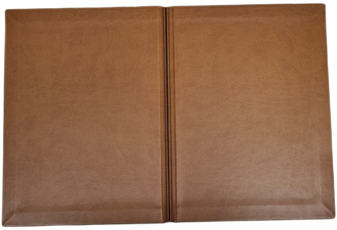 Laxey Menu Covers Brown - stock off the shelf