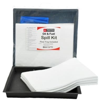 15 Litre Oil & Fuel Only Spill Kit With Flexible Drip Tray - bhma