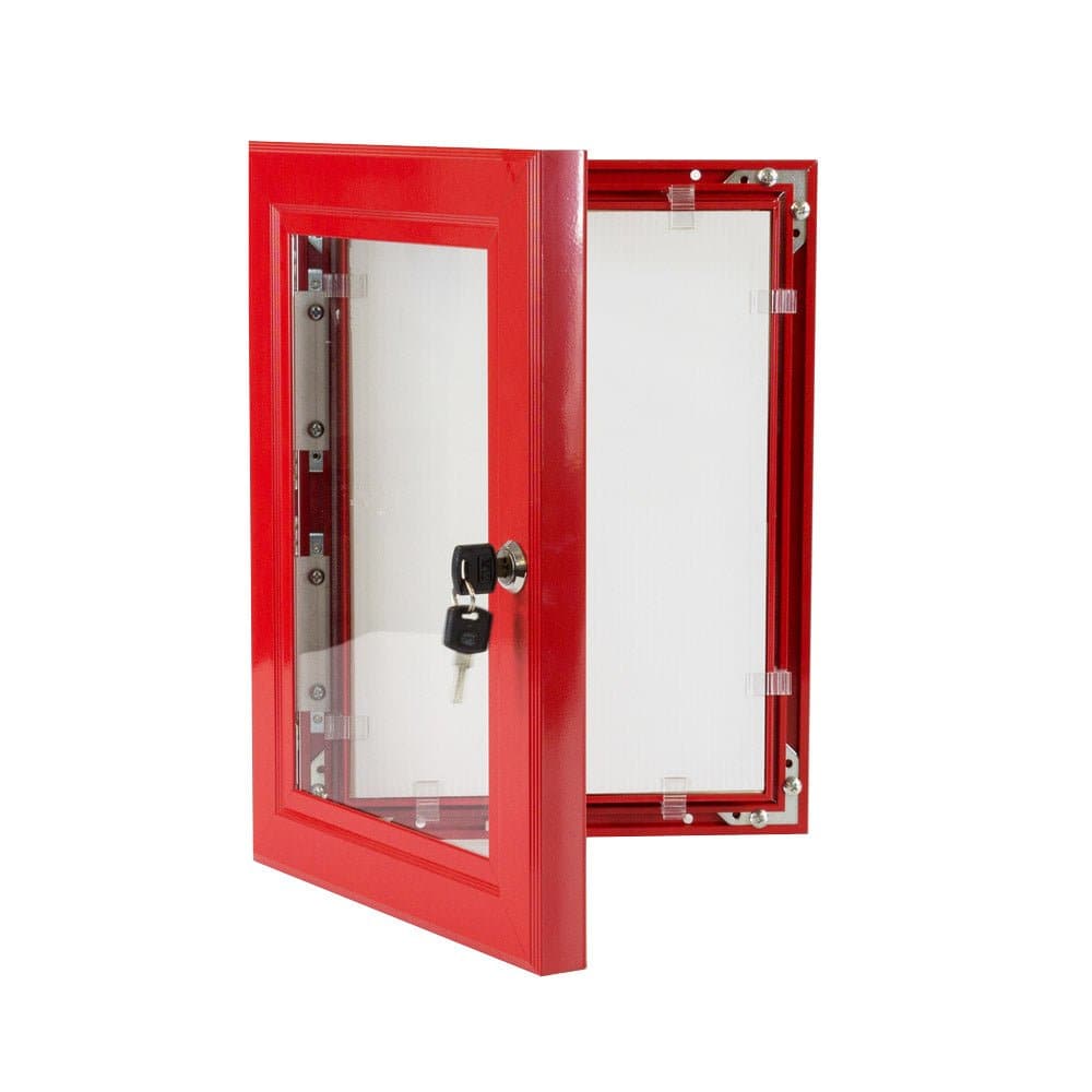 45mm Red Lockable Poster Case - bhma