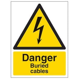 Señal de advertencia de peligro de cables enterrados