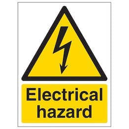 Electrical Hazard Symbol Warning Sign