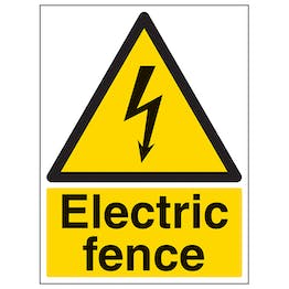 Señal de advertencia de valla eléctrica de peligro