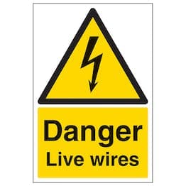Señal de advertencia de peligro de cables vivos