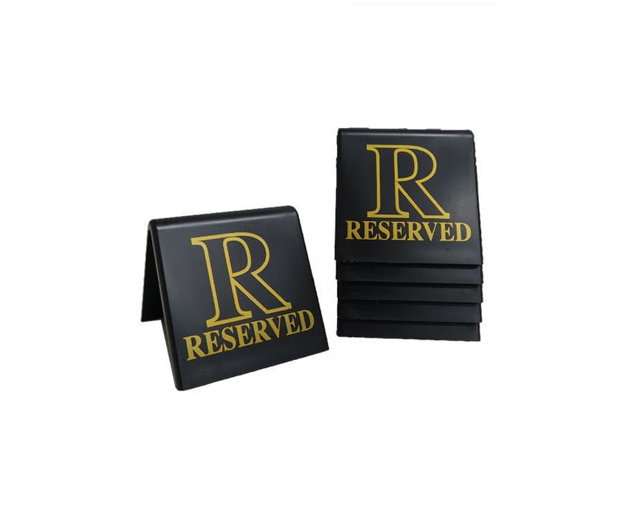 Black Acrylic Reserved Signs (10 pack) - bhma