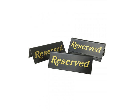 Black Acrylic Reserved Signs (5 pack) - bhma