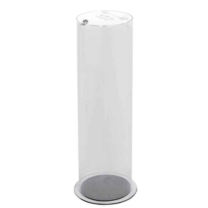 Clear Acrylic lockable recycling tube bin - bhma