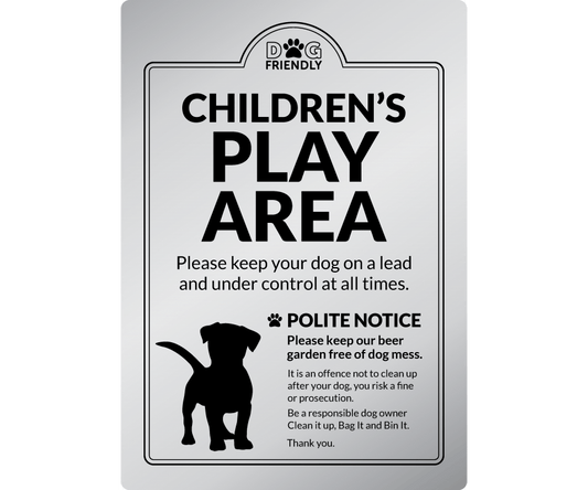 Dog Friendly Children's Play Area - Clean it up, Bag It, Bin It - Exterior Sign - bhma