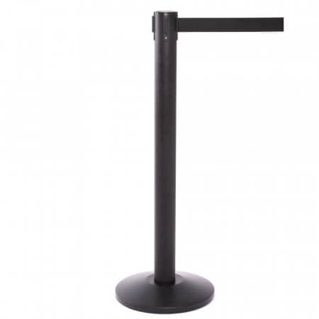 Extra Long Retractable Belt Barriers - Black - Barriers, Ropes & Stands ...