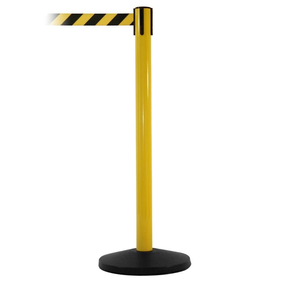 Hi Vis Safety Retractable Belt Barriers - Yellow Post - bhma