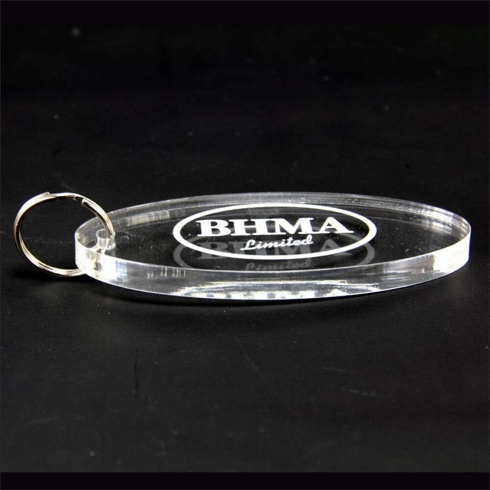 Key Fobs - Engraved Acrylic - Chunky 8mm Thick - bhma