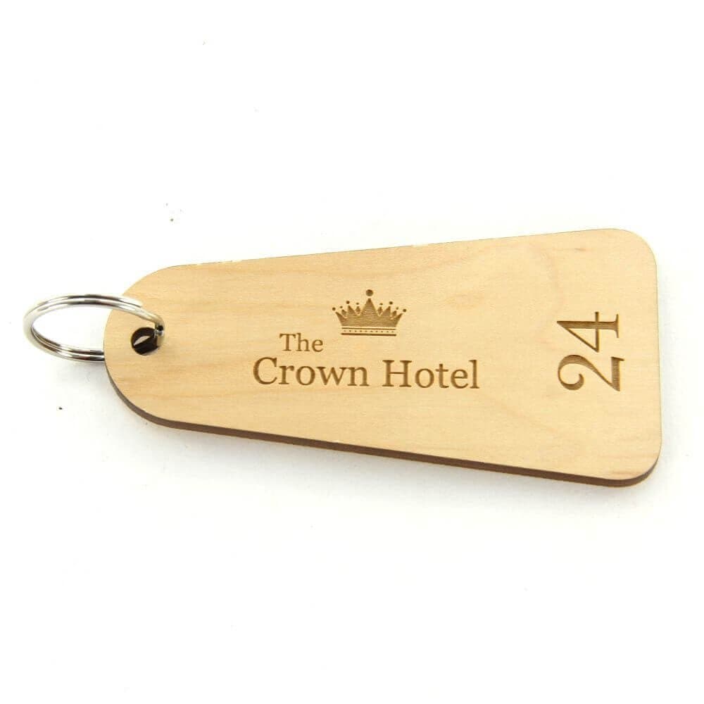 Key Fobs - Engraved Maple Veneer Wood - Hospitality – BHMA