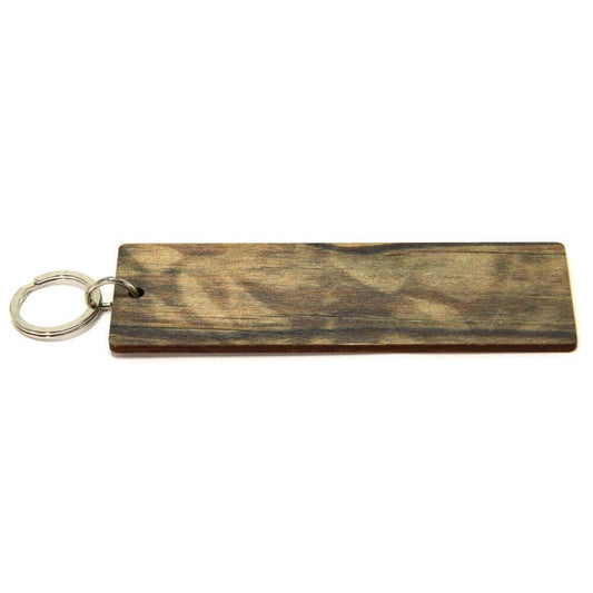 Key Fobs - Printed Wooden Finish - Rectangle Shape - bhma